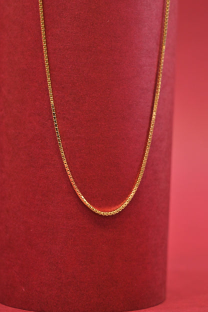 Gold Finish Silver Box Chain