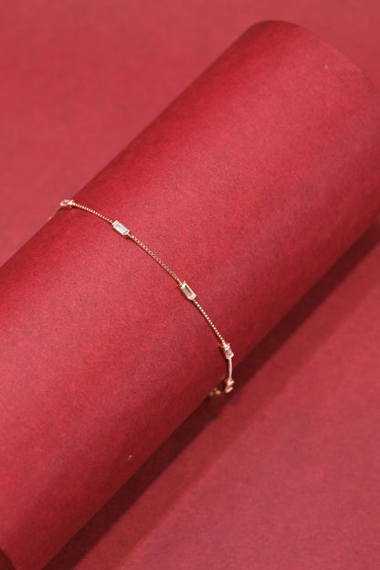 Rose Gold Baguette Stone Bracelet