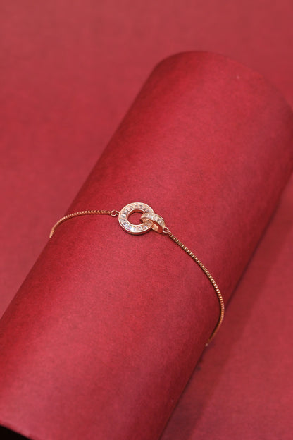 Rose Gold Interlocking Circle Crystal Bracelet