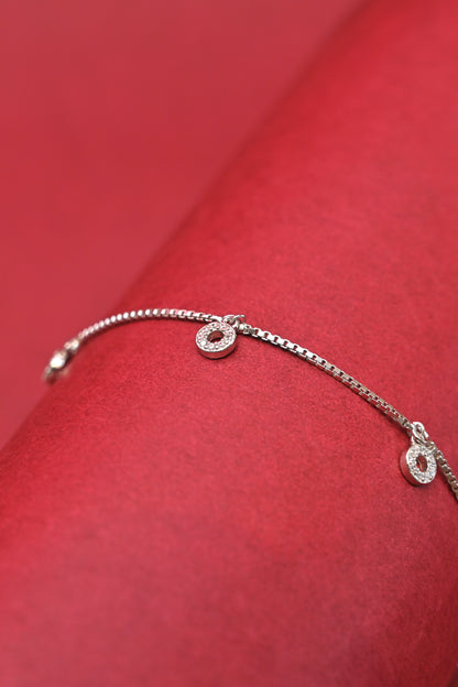 Silver Dangle Circle Bracelet