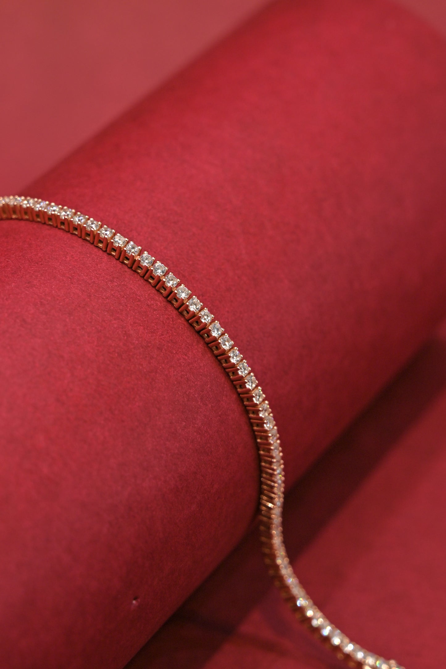 rose gold cz tennis bracelet