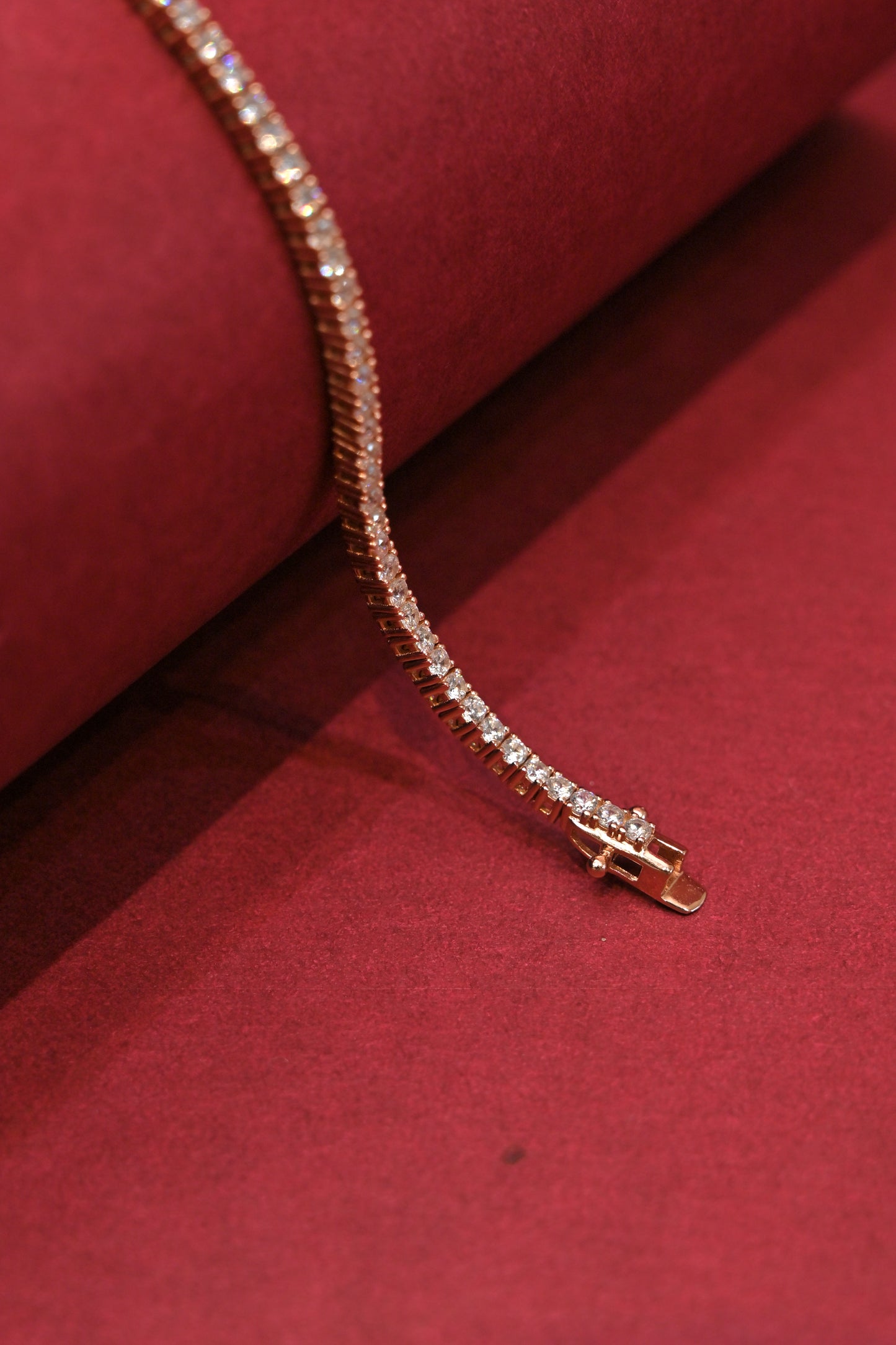 rose gold cz tennis bracelet