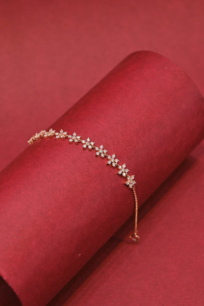 Rose Gold Floral Crystal Bracelet