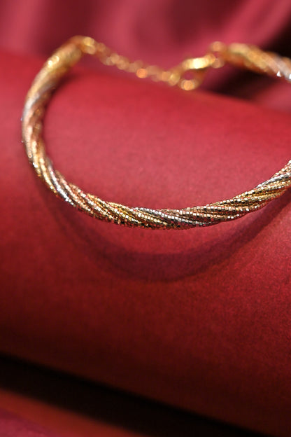 Tri-Tone Twisted Mesh Bracelet