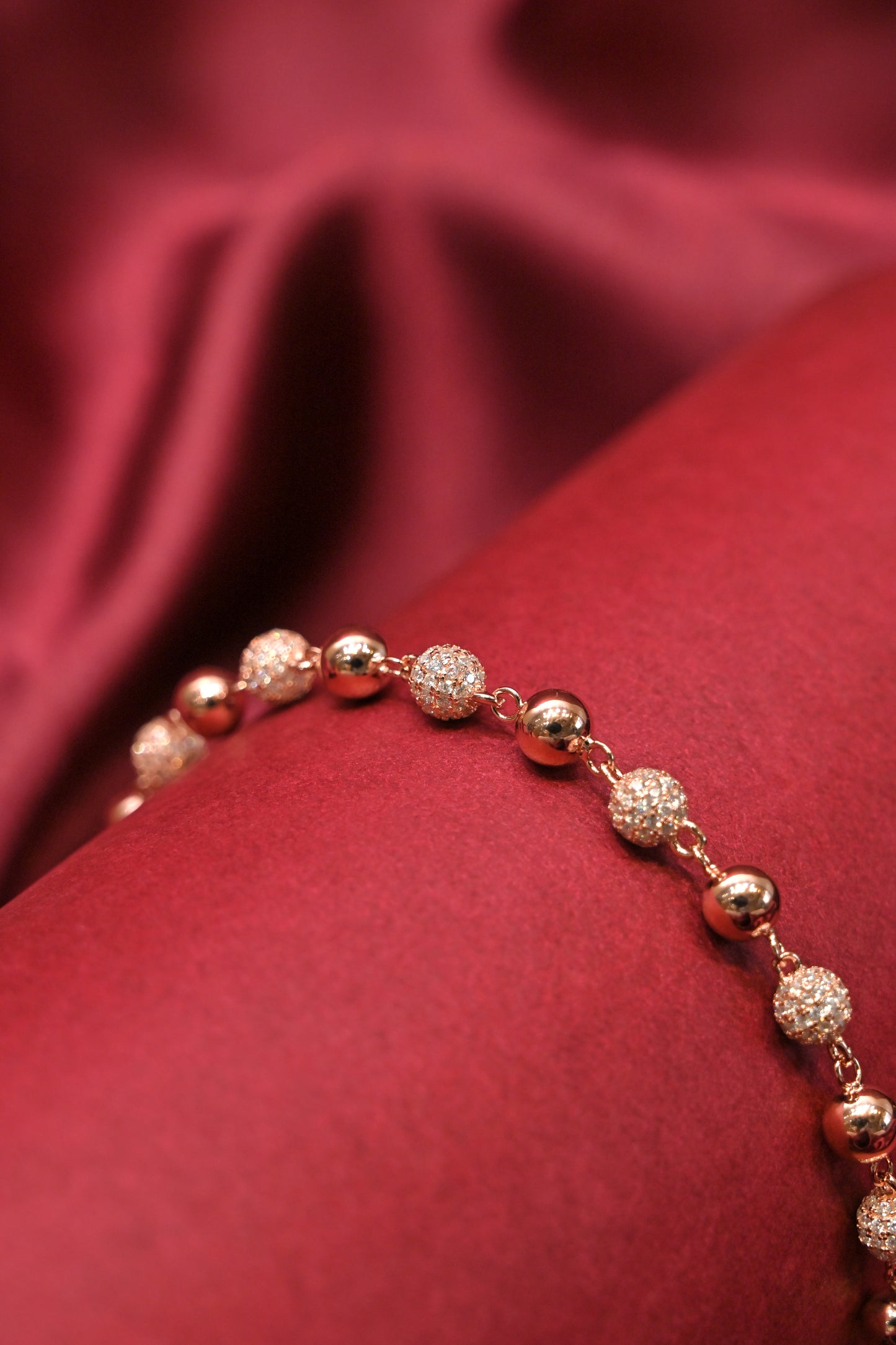 rose gold crystal bead bracelet