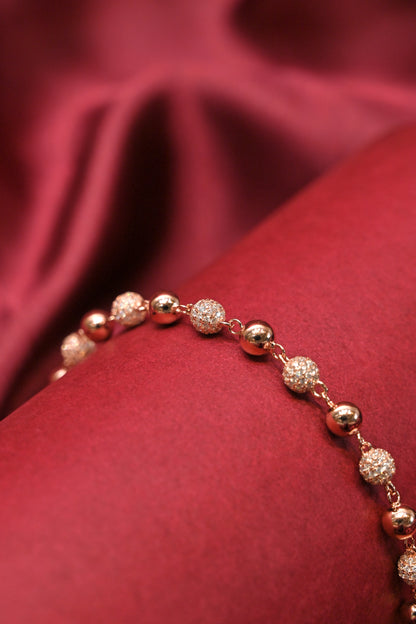 Rose Gold Crystal Bead Bracelet