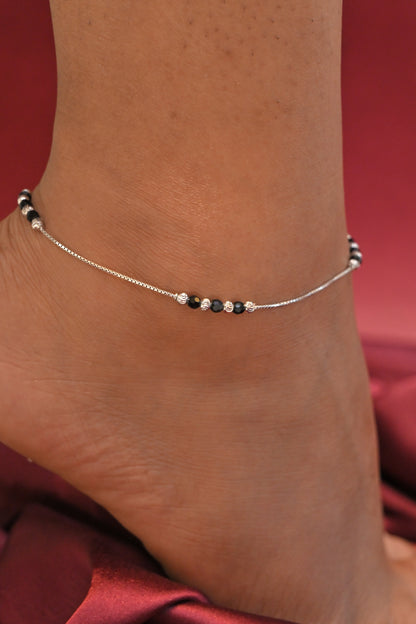 Silver Bead Anklet