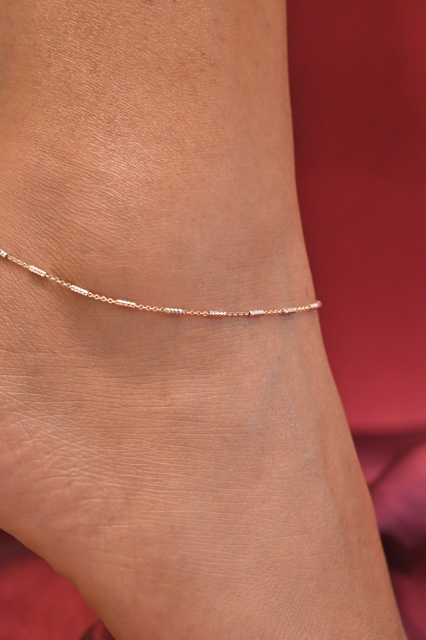 rose gold plated minimal anklet