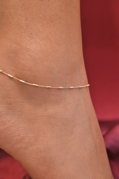 Rose Gold Plated Minimal Anklet