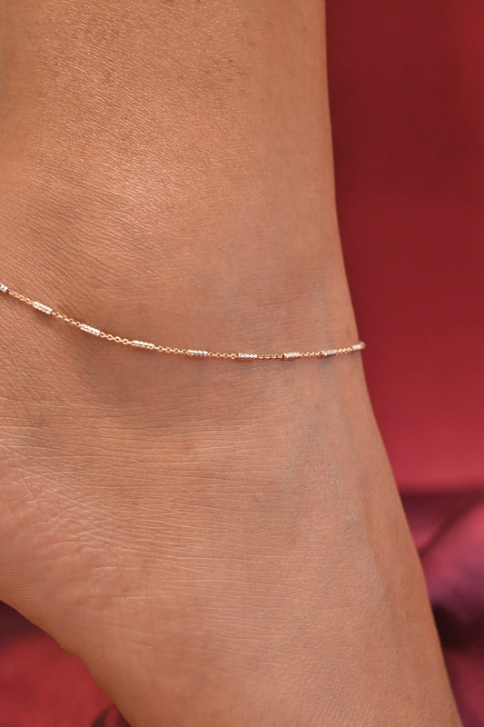 Rose Gold Plated Minimal Anklet