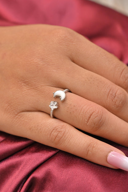 Celestial Moon and Star Ring