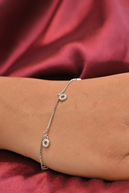 Silver Dangle Circle Bracelet