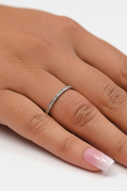 925 Silver CZ Eternity Ring – Size 6