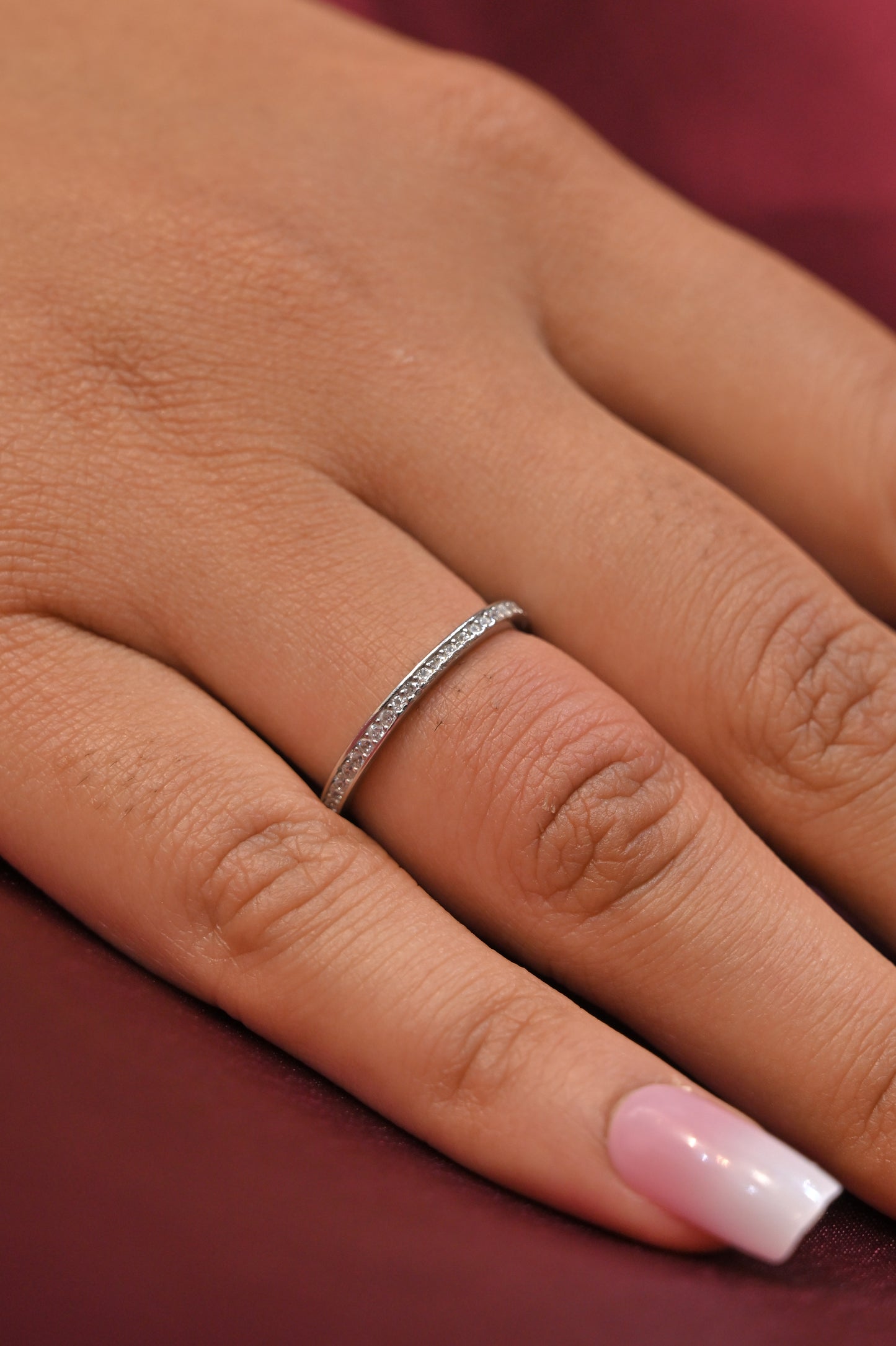 925 silver cz eternity ring – size 6