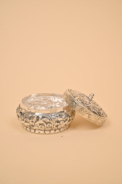 German Silver Round Box – Elegant Storage & Festive Gifting