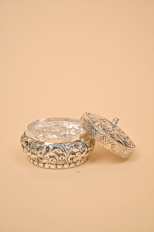 German Silver Round Box – Elegant Storage & Festive Gifting