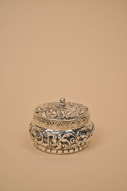German Silver Round Box – Elegant Storage & Festive Gifting
