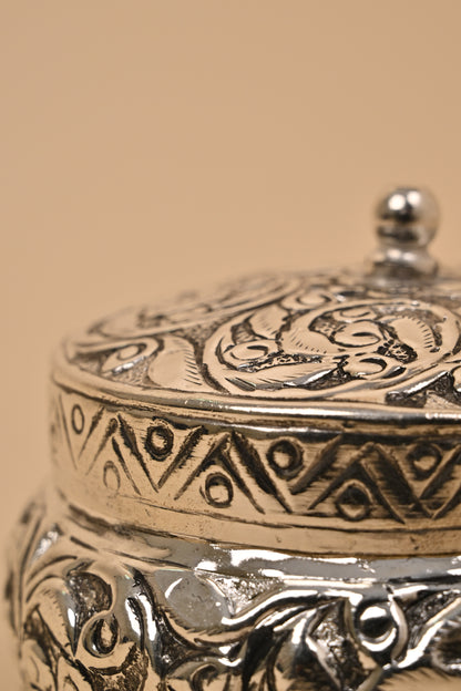 German Silver Round Box – Elegant Storage & Festive Gifting