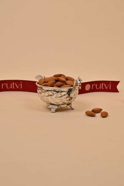 German Silver Small Peacock Bowl – Elegant Festive & Decorative Gift