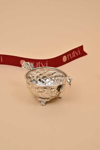 German Silver Small Peacock Bowl – Elegant Festive & Decorative Gift