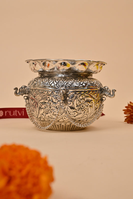 German Silver Elephant Kalash – Auspicious Diwali Gift of Prosperity