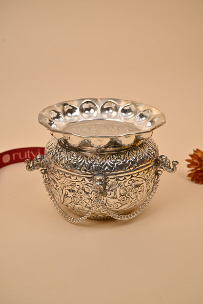 German Silver Elephant Kalash – Auspicious Diwali Gift of Prosperity