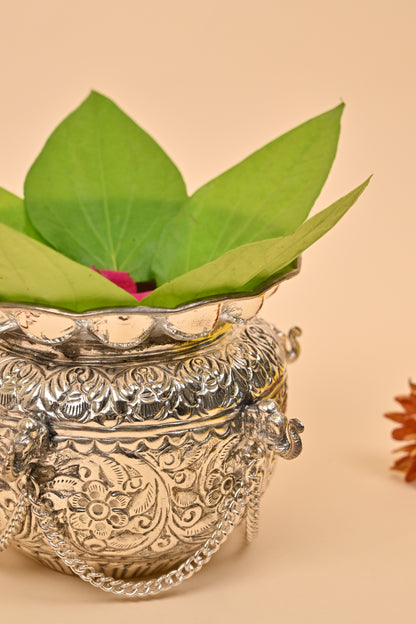 German Silver Elephant Kalash – Auspicious Diwali Gift of Prosperity
