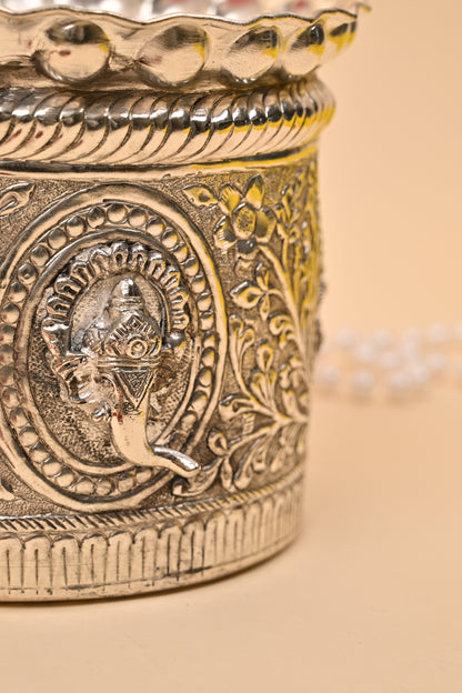 German Silver Ganesh Plant Pot – Auspicious Home Décor & Gifting