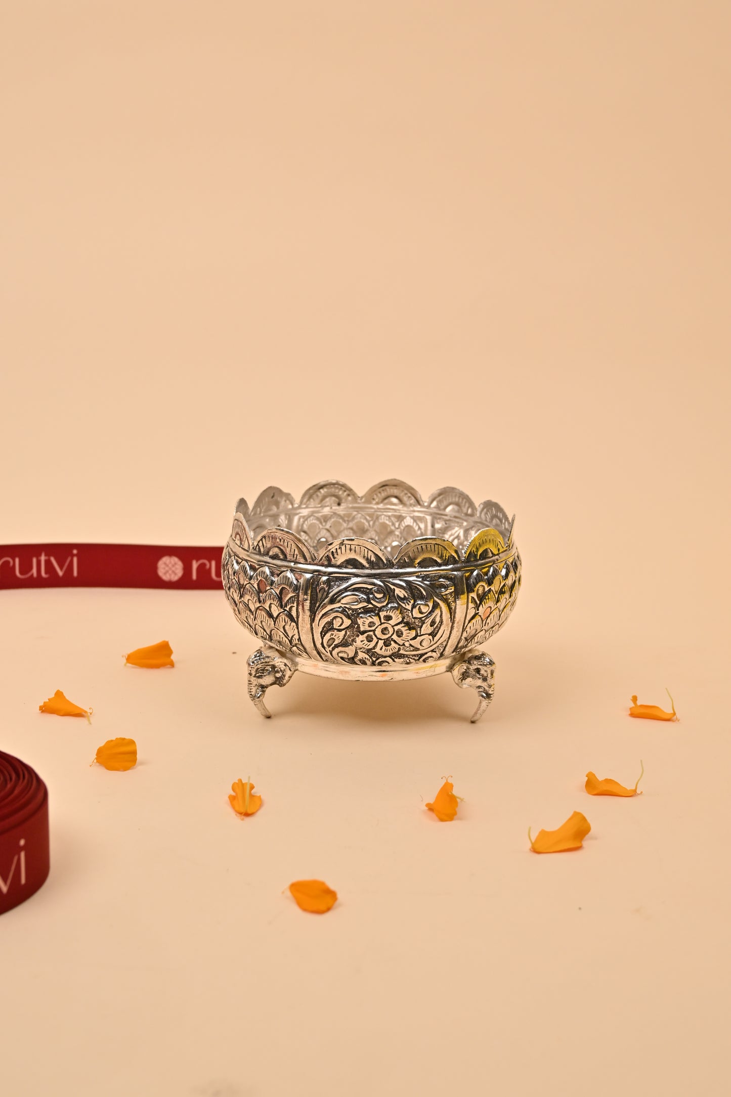 German Silver Elephant Urli – Decorative Festive & Home Décor Bowl