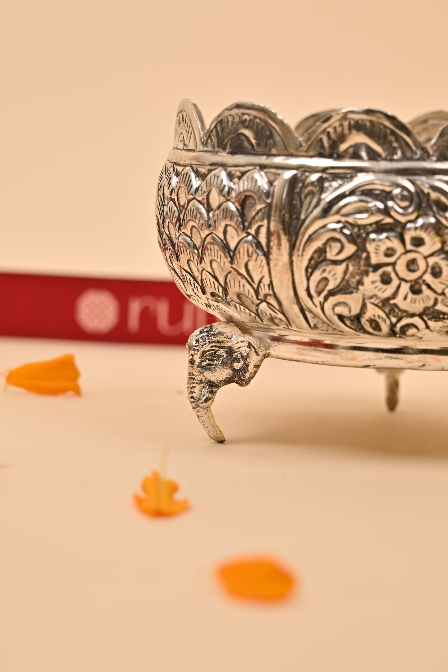 German Silver Elephant Urli – Decorative Festive & Home Décor Bowl
