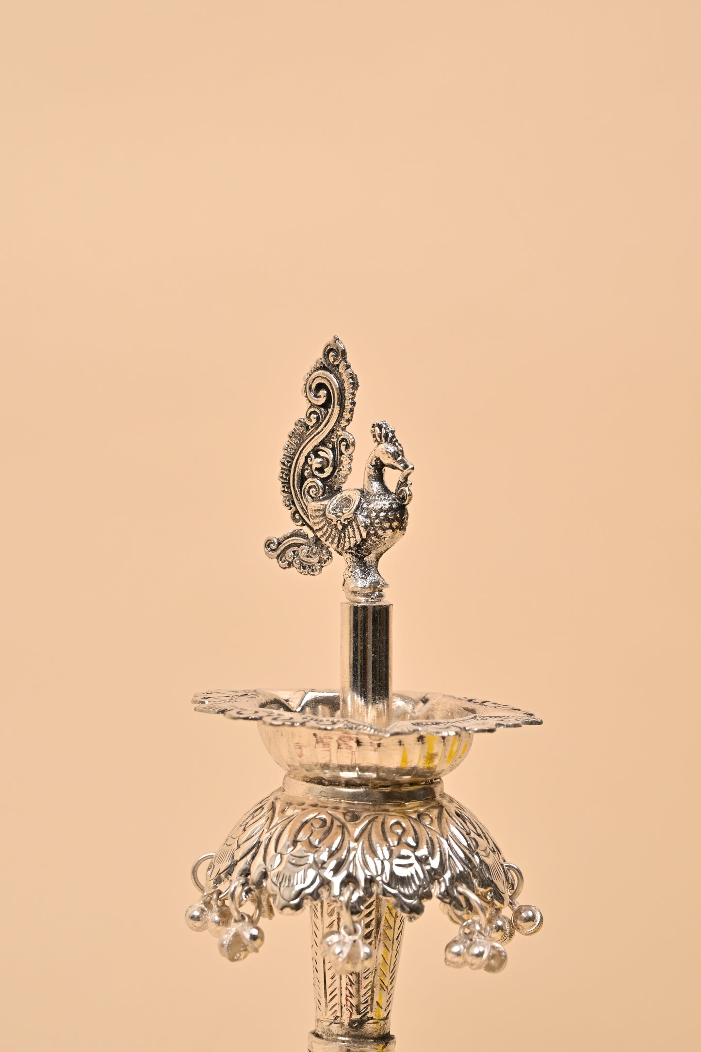 German Silver Peacock Diya – Auspicious Festive & Pooja Essential