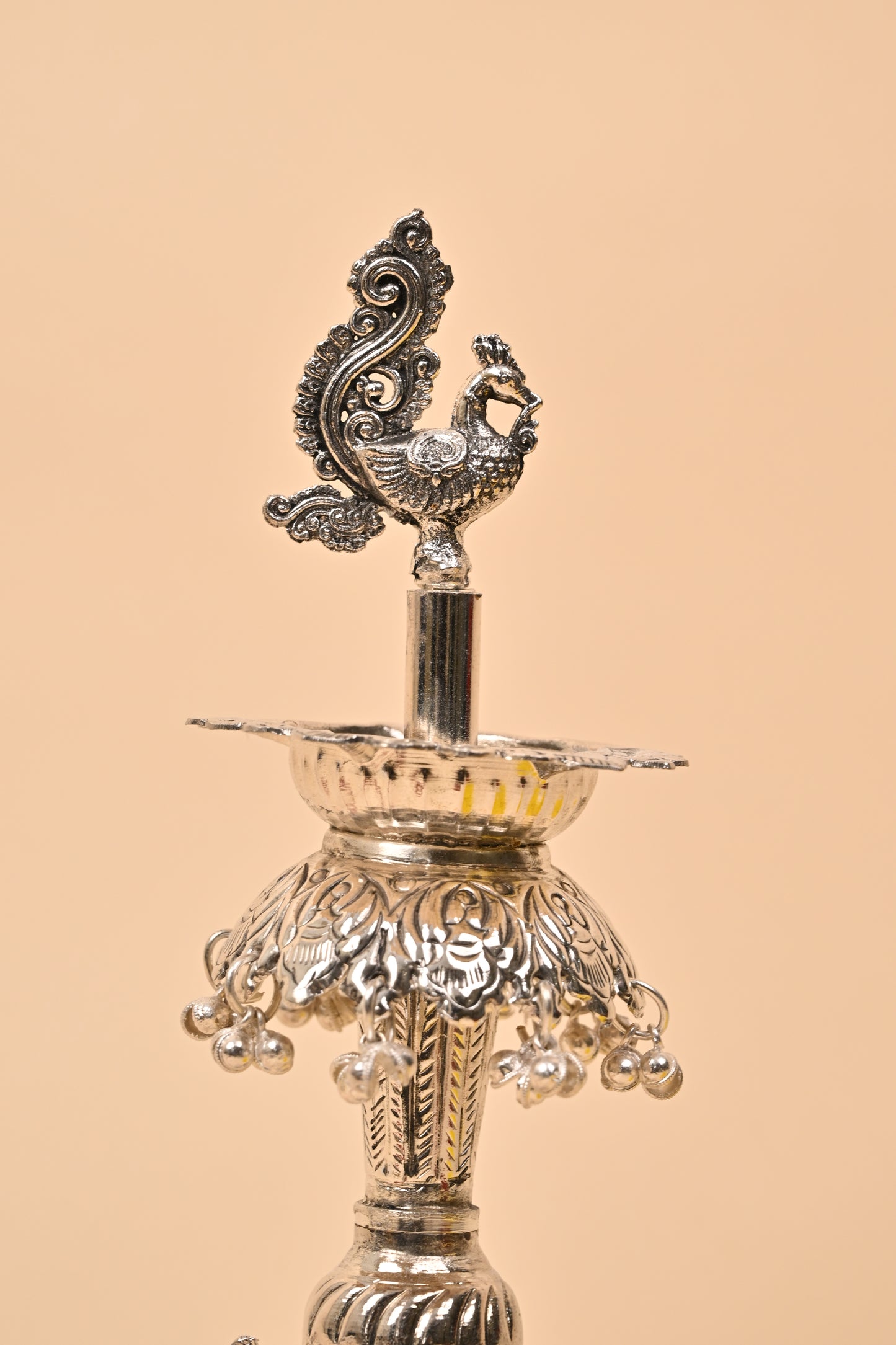 German Silver Peacock Diya – Auspicious Festive & Pooja Essential