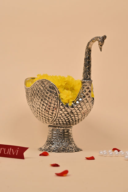 German Silver Big Swan Bowl – Elegant Festive & Home Décor Centerpiece