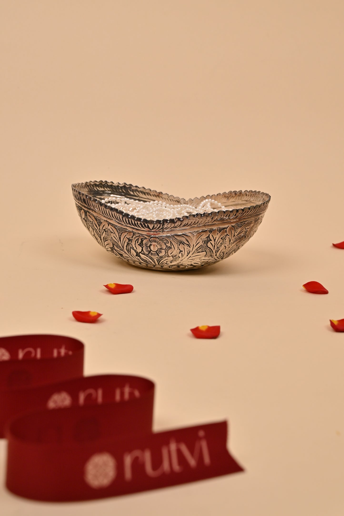 German Silver Rose Design Container – Elegant Festive & Gifting Box