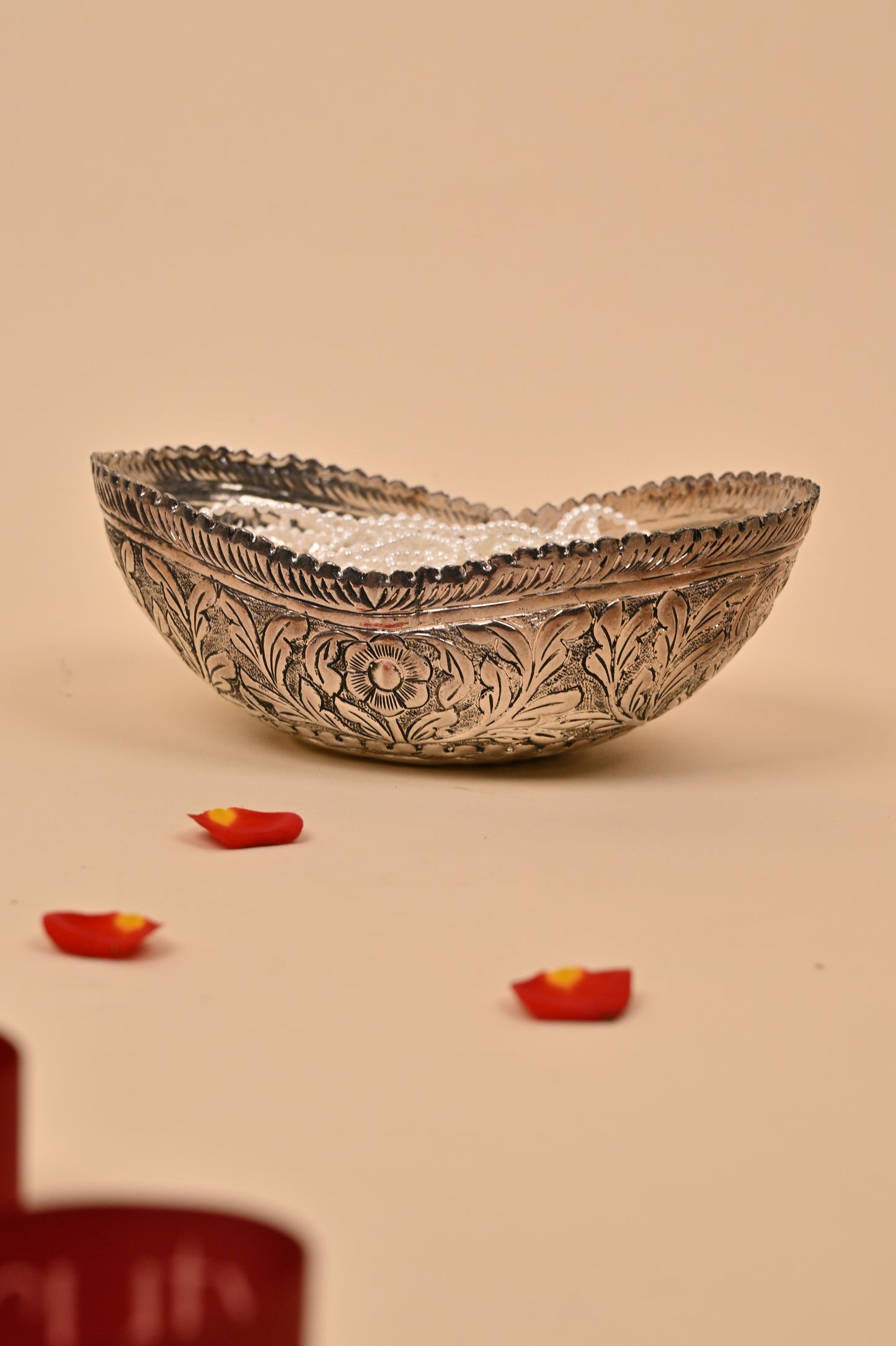 German Silver Rose Design Container – Elegant Festive & Gifting Box