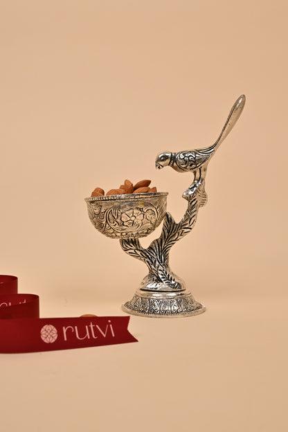 German Silver One Bird Bowl – Elegant Festive & Decorative Centerpiece