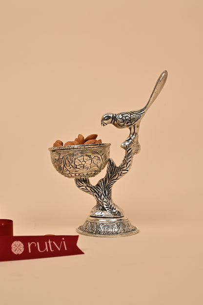 German Silver One Bird Bowl – Elegant Festive & Decorative Centerpiece