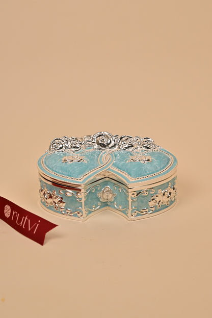 German Silver Love Shape Bowl – Elegant Festive & Decorative Centerpiece