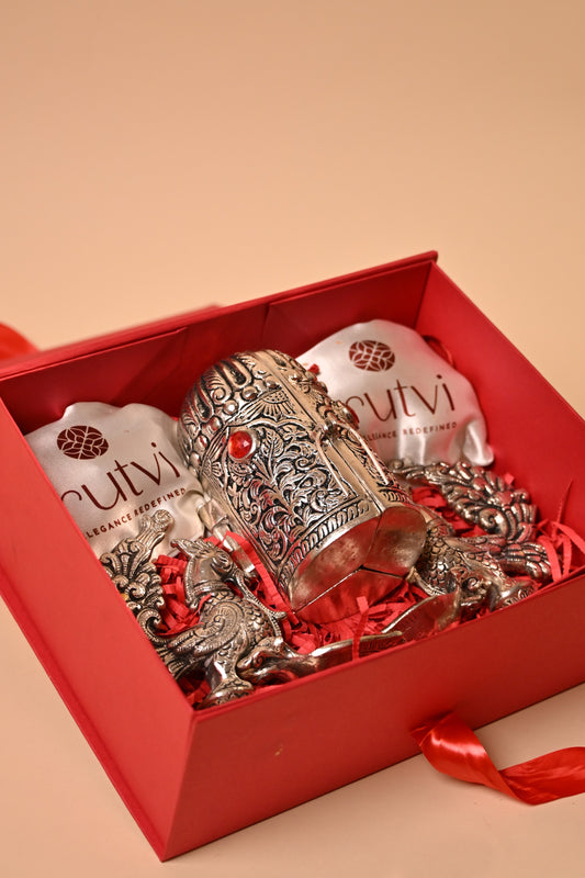 German Silver Ram Darbar with Peacock Diyas – Exquisite Temple & Festive Gift