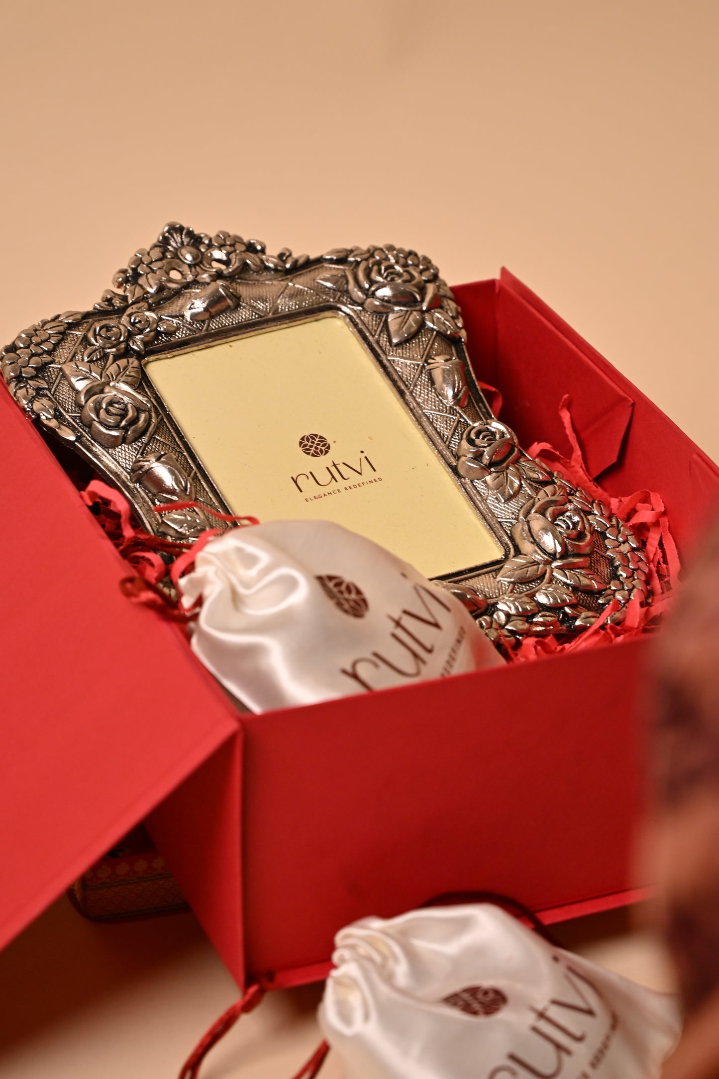 German Silver Elephant Bowl Set with Decorative Frame – Luxury Pooja & Festive Gifting