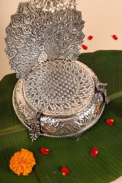 German Silver Singasan for Idols – Traditional Handmade Throne for Home Temple