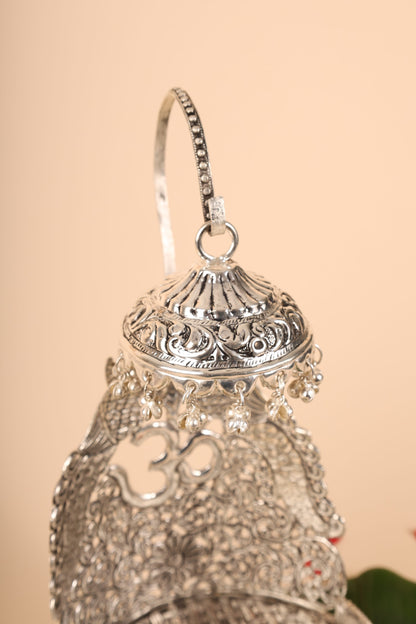 German Silver Singasan for Idols – Handcrafted Silver Throne for Home Mandir & Pooja Décor