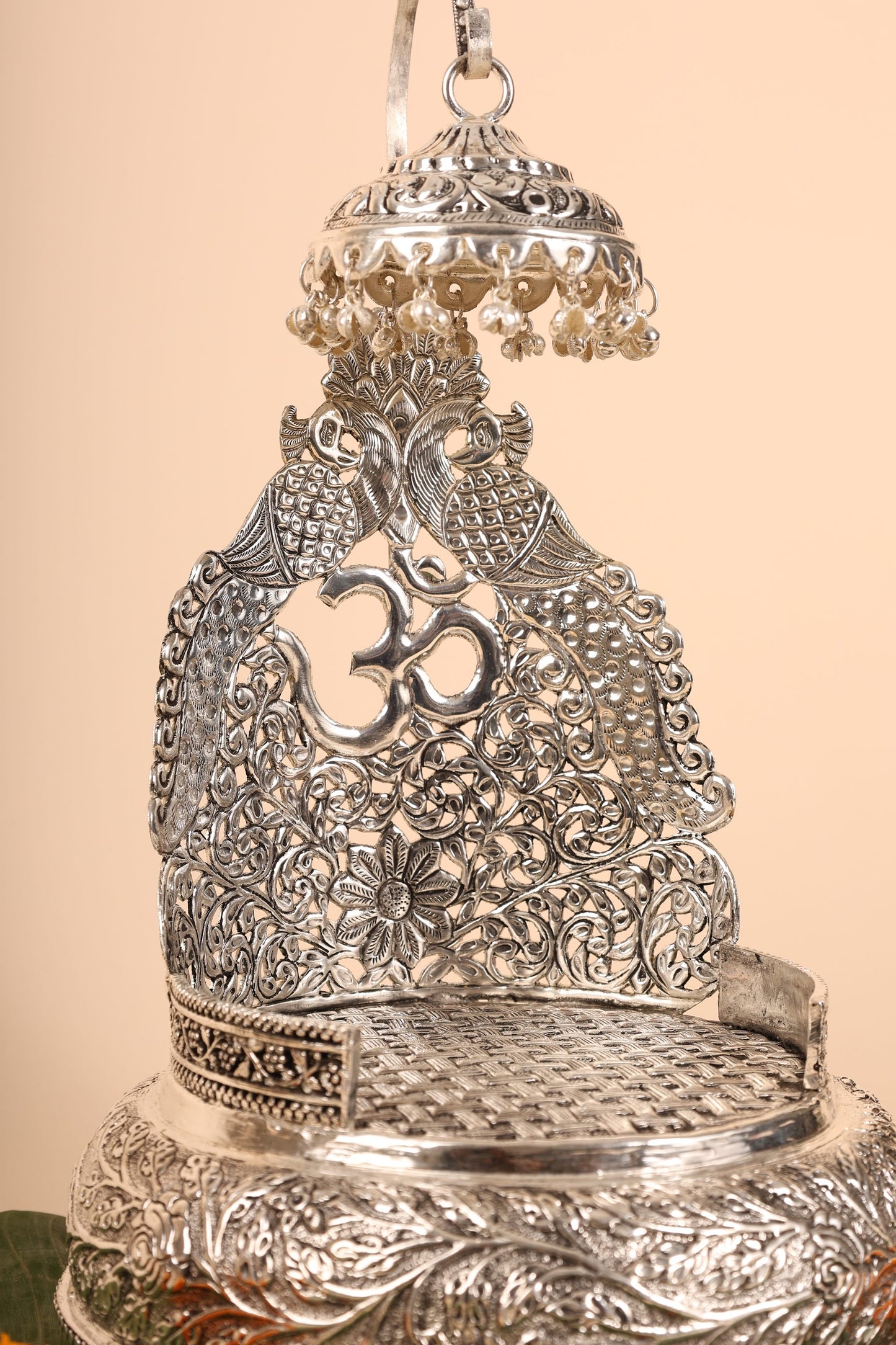 German Silver Singasan for Idols – Handcrafted Silver Throne for Home Mandir & Pooja Décor