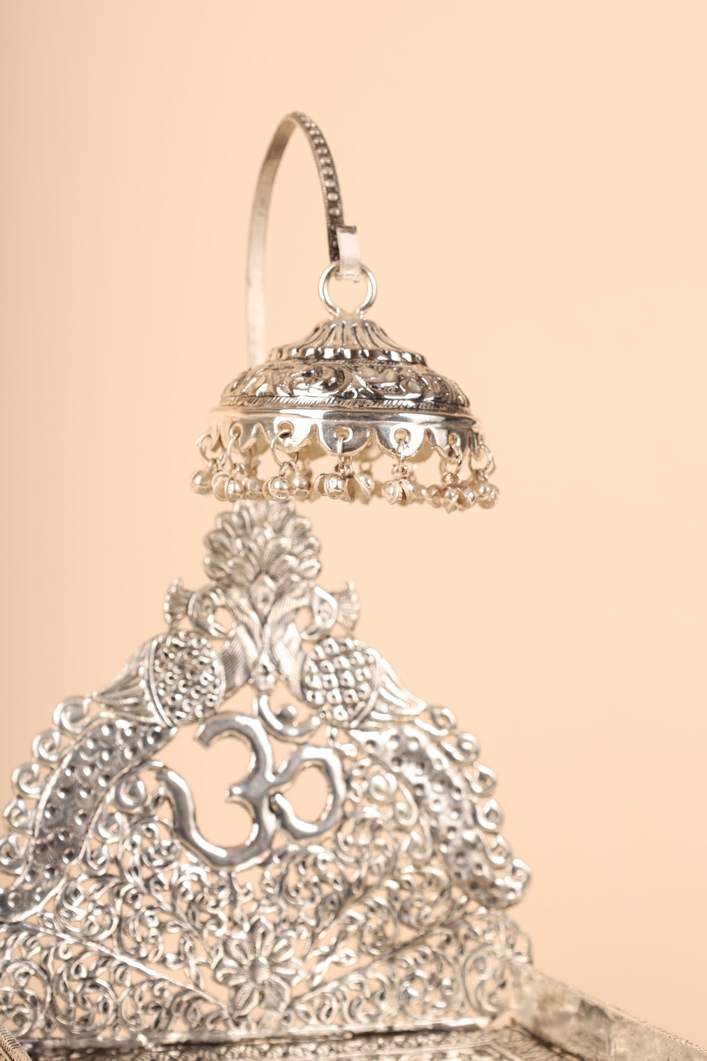 Large German Silver Singasan for Idols – Handcrafted Royal Throne for Home Temple & Pooja Room