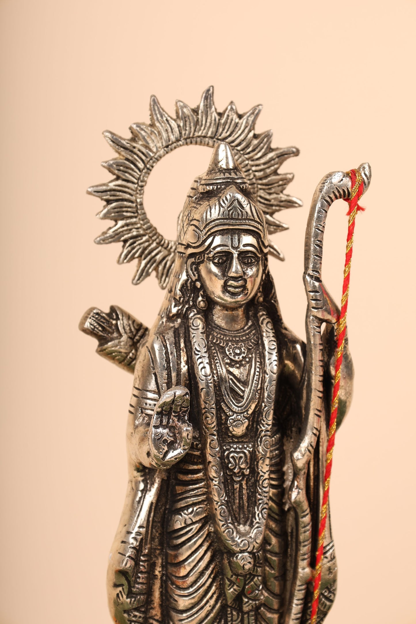 German Silver Lord Ram Idol – Handcrafted Ram Murti for Pooja Room & Spiritual Home Décor