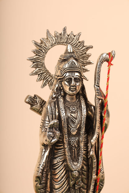 German Silver Lord Ram Idol – Handcrafted Ram Murti for Pooja Room & Spiritual Home Décor