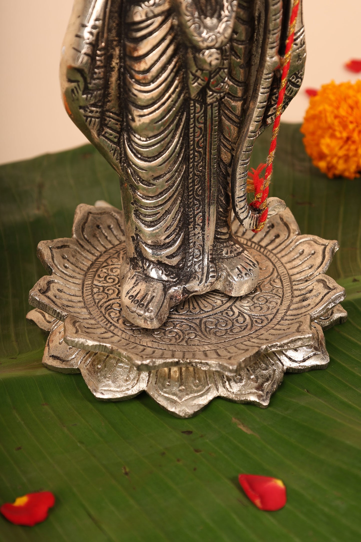 German Silver Lord Ram Idol – Handcrafted Ram Murti for Pooja Room & Spiritual Home Décor