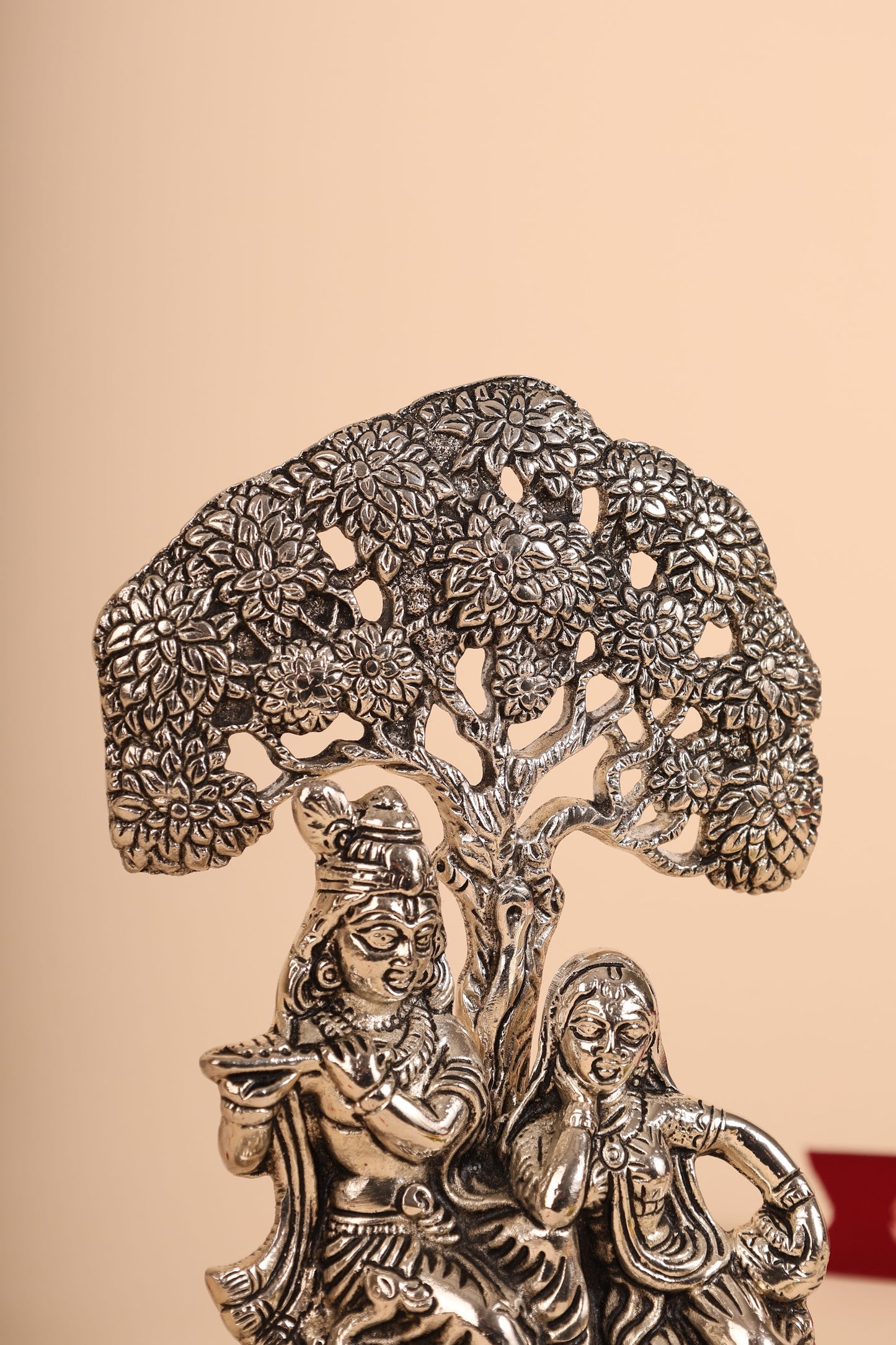 Radha Krishna Under Tree Idol – Handcrafted German Silver Murti for Pooja Room & Home Décor