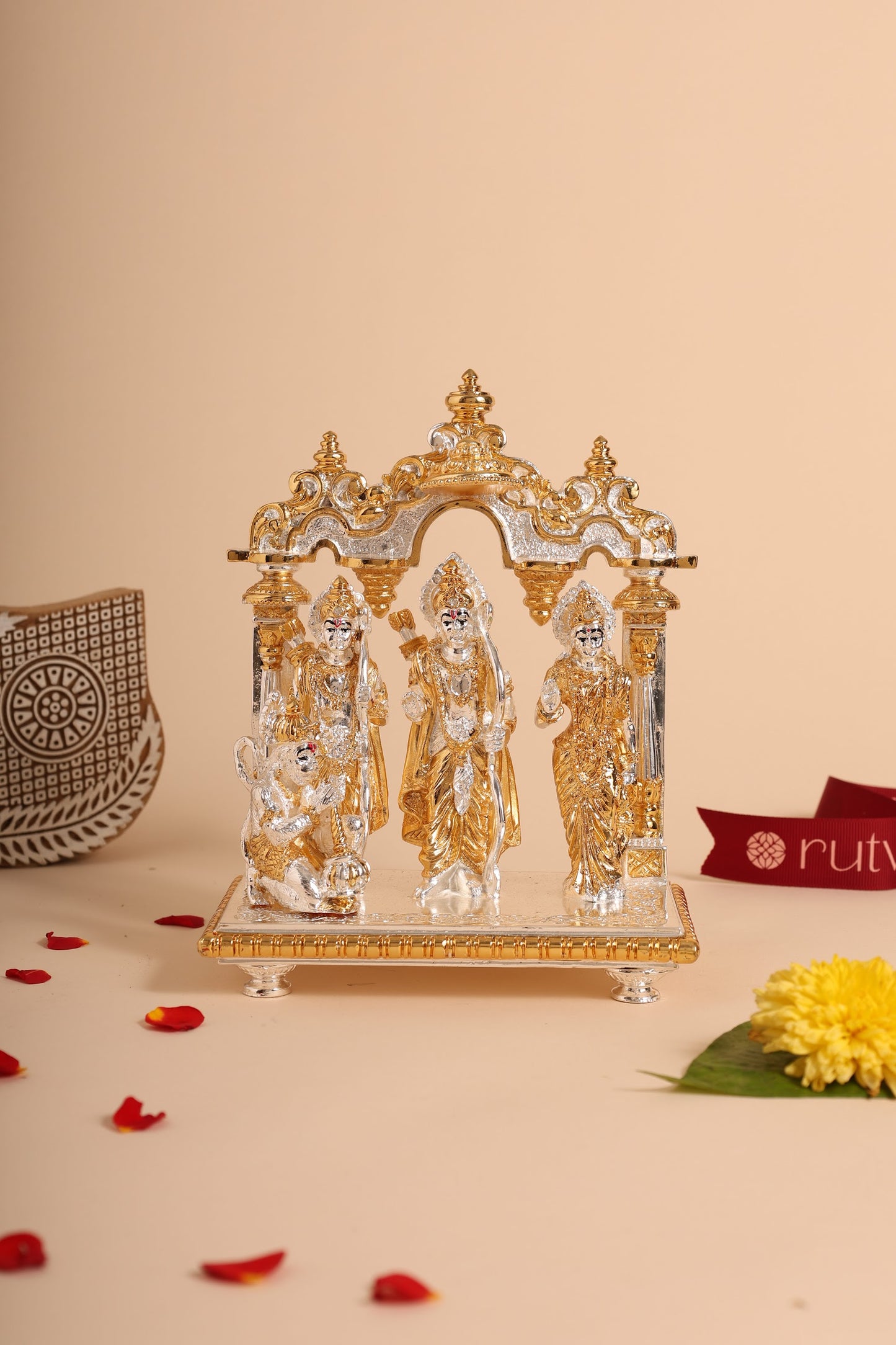 Gold Plated Ram Darbar Statue – Pure Silver Gift Idol for Pooja Room & Festive Gifting