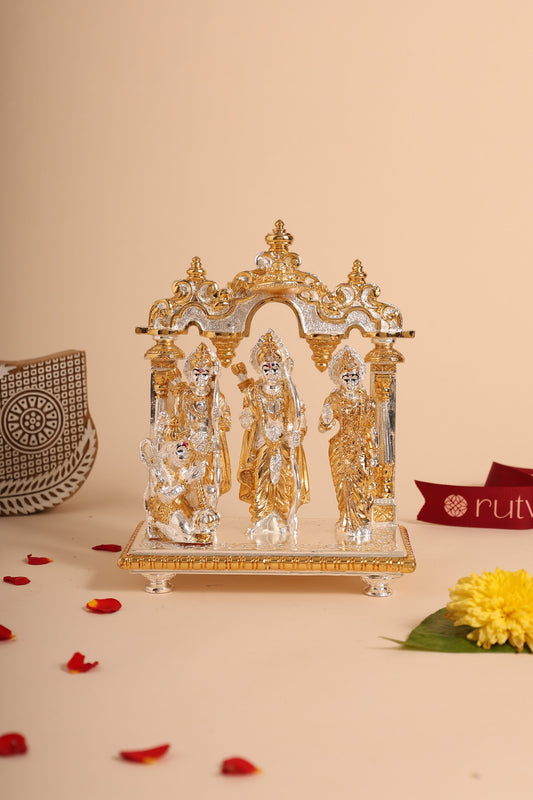 Gold Plated Ram Darbar Statue – Pure Silver Gift Idol for Pooja Room & Festive Gifting